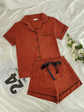 2pcs Pajamas Set for Women Short Sleeve Sleepwear with Shorts Loungewear Button-Down PJ set Sai Feel